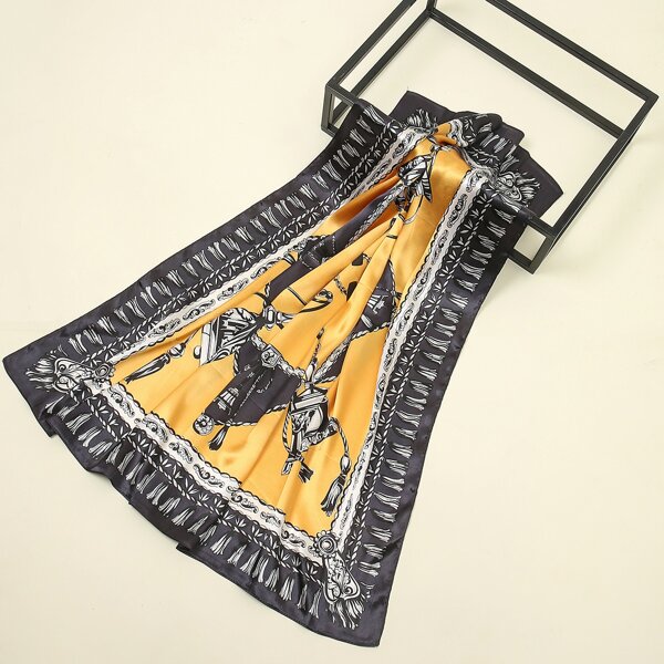 

Tassel Print Scarf, Multicolor