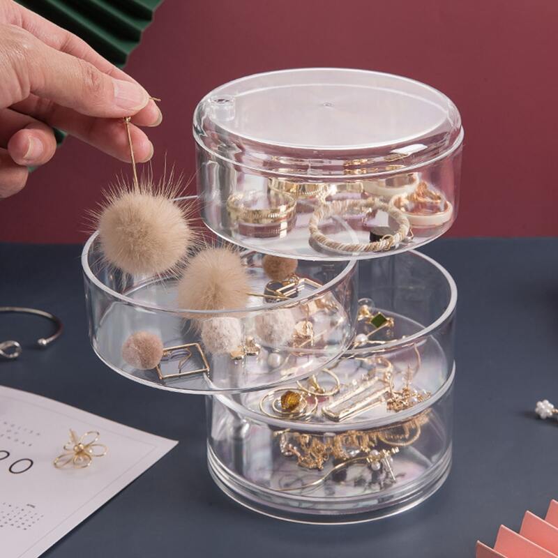 

1pc Multi-layer Rotating Jewelry Storage Box, Clear
