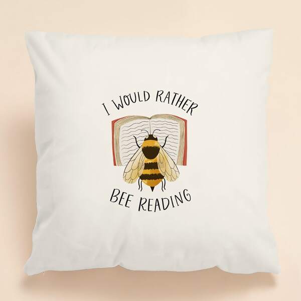

Bee Print Cushion Cover Without Filler, Multicolor