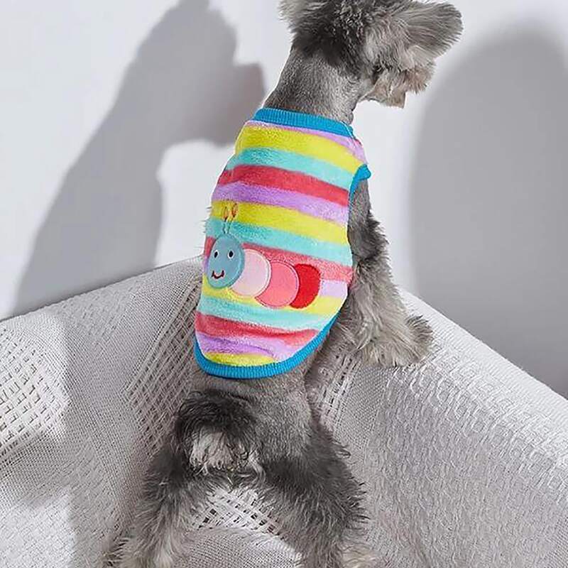 

Rainbow Striped Plush Pet Tank, Multicolor
