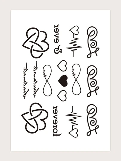 STARTTOOS Tattoo Sticker,1 Sheet Heart Pattern Temporary Tattoos For Women,Heart Tattoo Stickers Adults,Fake Tattoos That Look Real,For Women and Girls