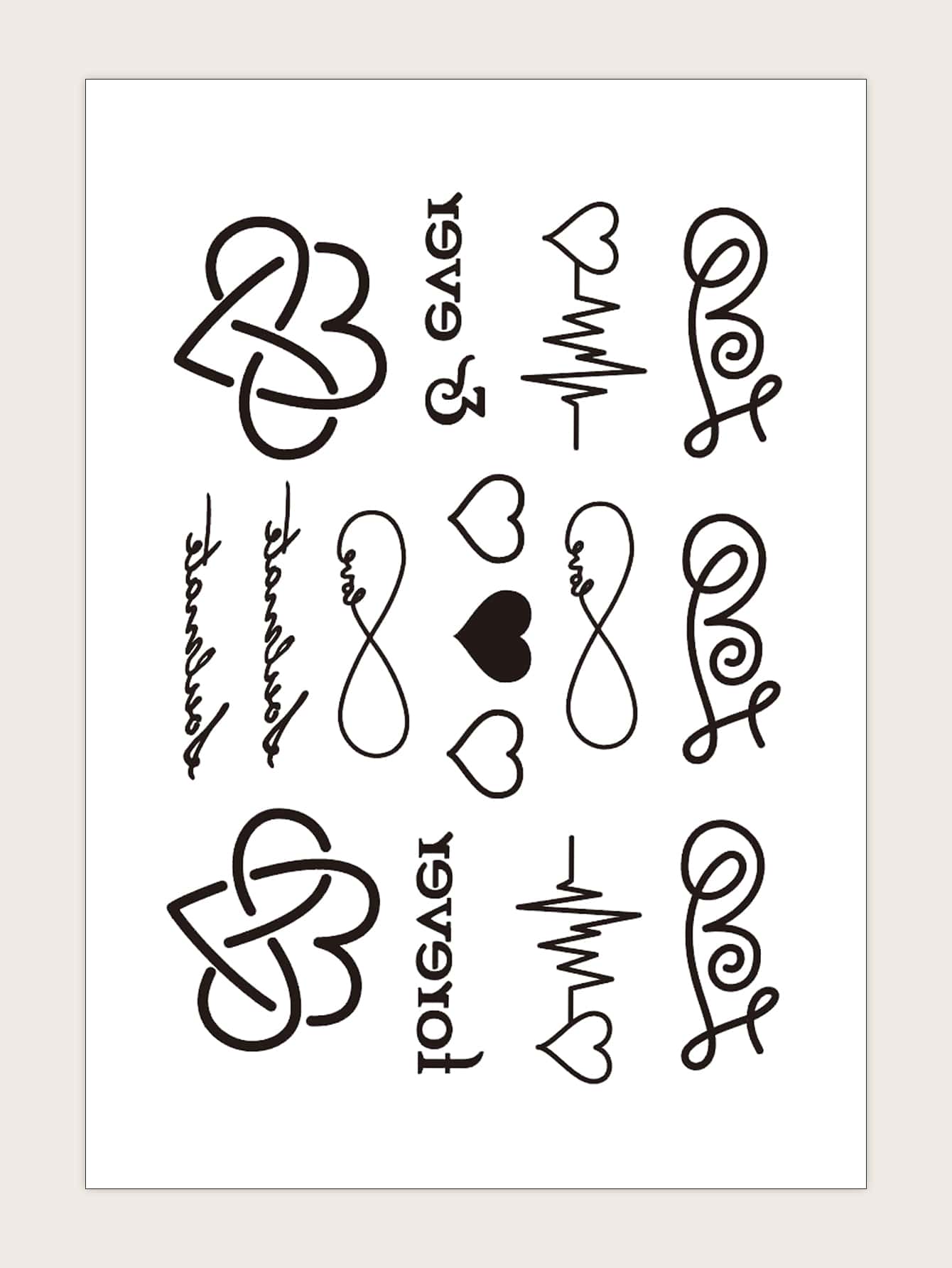 STARTTOOS Tattoo Sticker,1 Sheet Heart Pattern Temporary Tattoos For Women,Heart Tattoo Stickers Adults,Fake Tattoos That Look Real,For Women and Girls