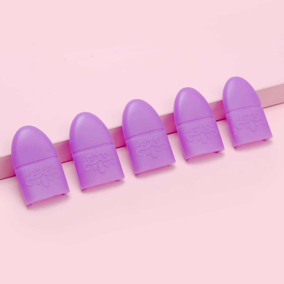 

5pcs Silicone Nail Remover Soak Off Cap, Purple