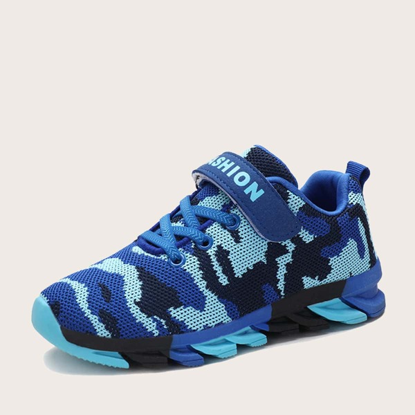 

Boys Camo Graphic Knit Sneakers, Royal blue