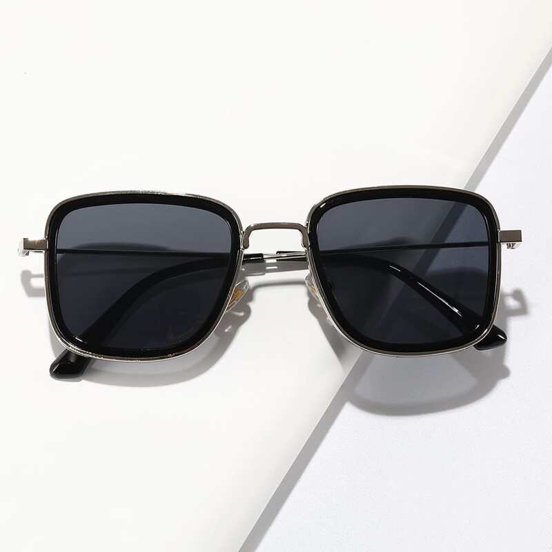 

Guys Metal Frame Square Sunglasses, Black