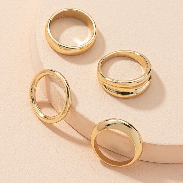 

4pcs Gold Round Ring