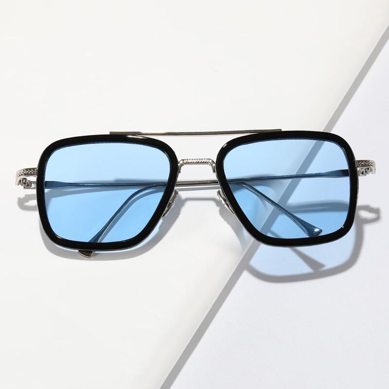 

Guys Top Bar Tinted Lens Sunglasses, Blue