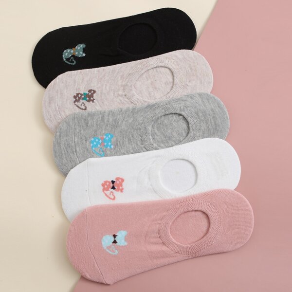

5pairs Cartoon Graphic Socks, Multicolor