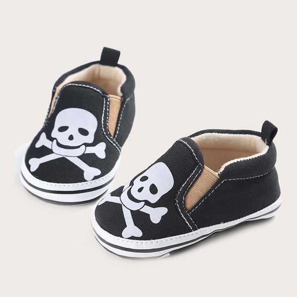 

Baby Boy Skull Pattern Sneakers, Black