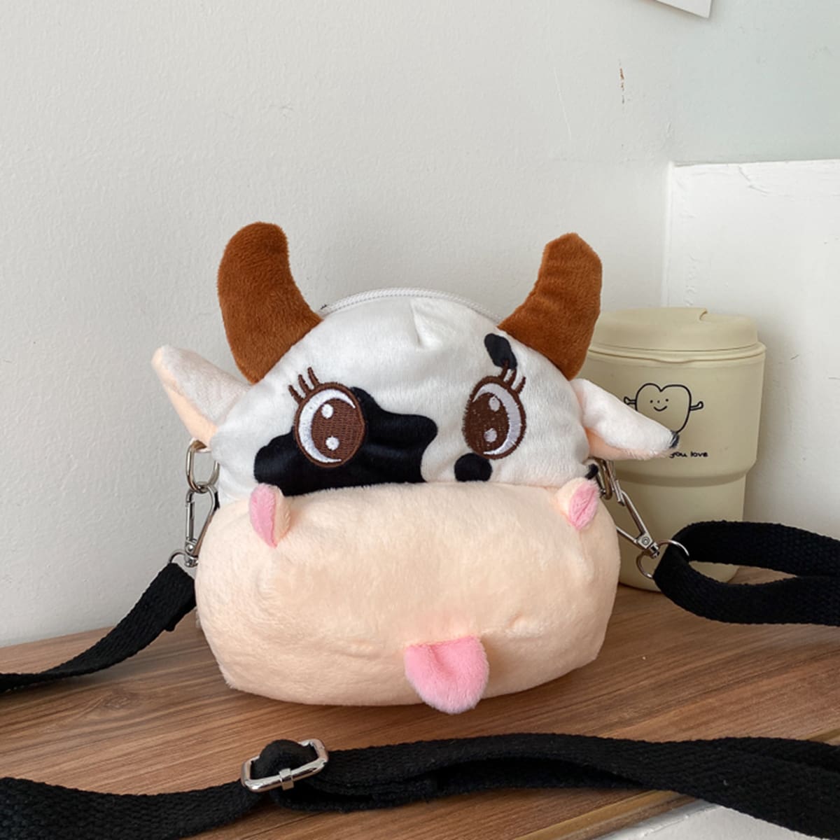 

Fluffy Cow Shaped Bag, Multicolor