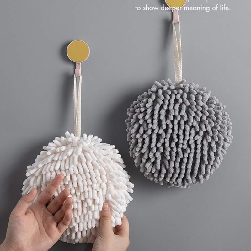 

1pc Chenille Hand Towel Ball, Multicolor