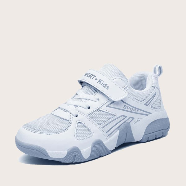 

Boys Letter Graphic Mesh Panel Sneakers, White