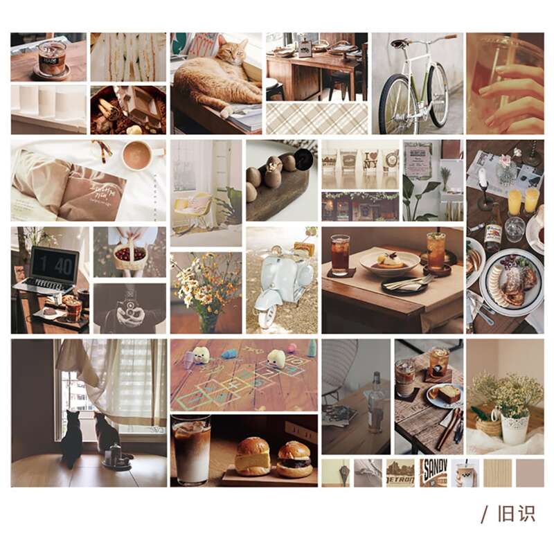 

70pcs Old Time Pattern Sticker, Multicolor