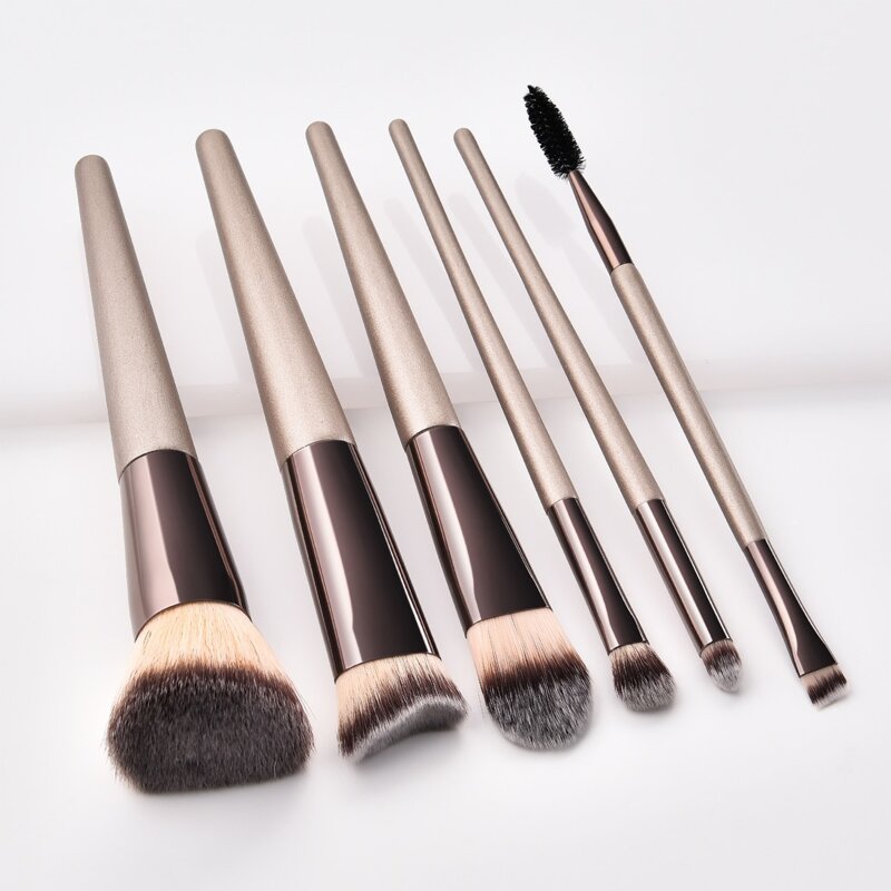 

6pcs Makeup Brush Set, Champagne