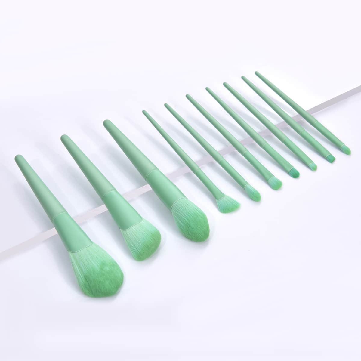

10pcs Makeup Brush Set, Green