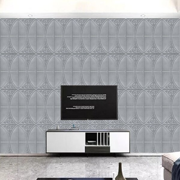 

1sheet Flower Polyfoam Wall Sticker, Grey