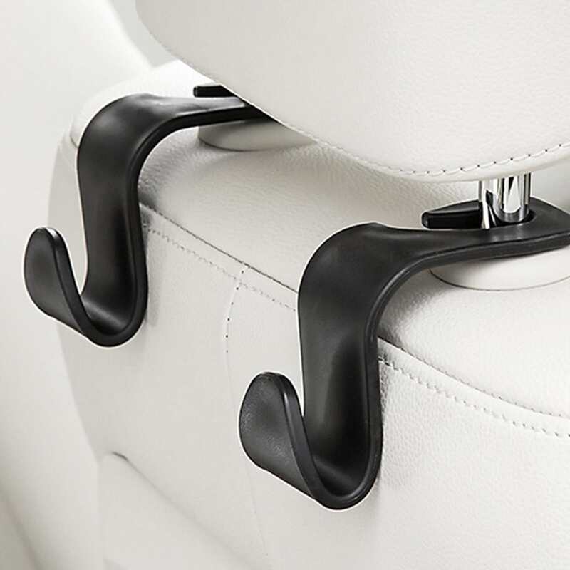 

4pcs Solid Car Seat Hook, Black