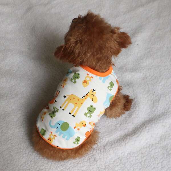 

1pc Cartoon Graphic Pet Tank, Multicolor