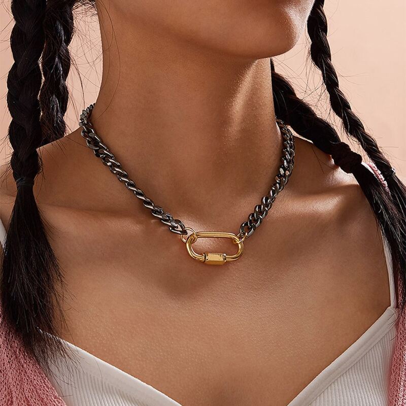 

Solid Chain Necklace, Black