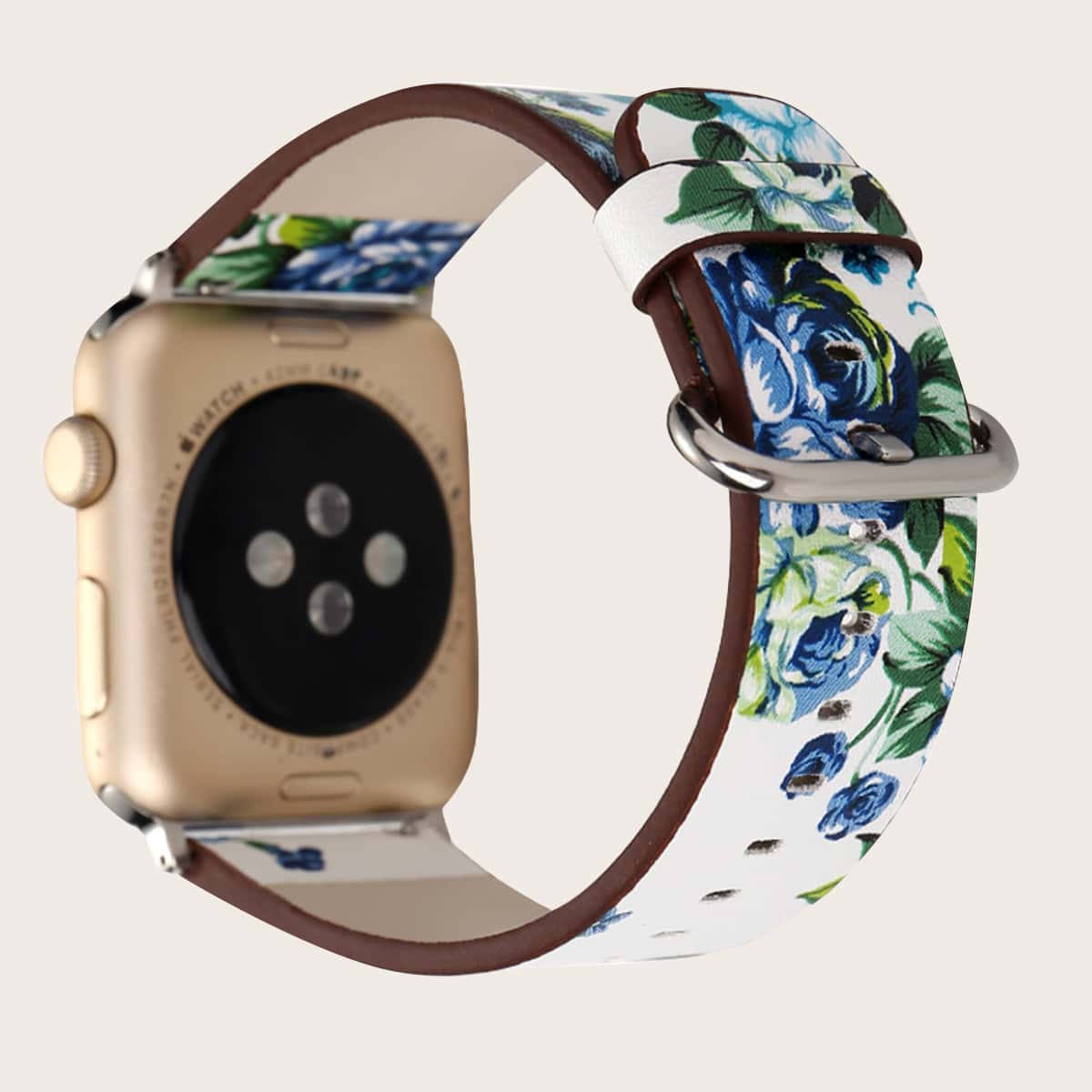 

1pc Floral PU Apple Watchband, Multicolor