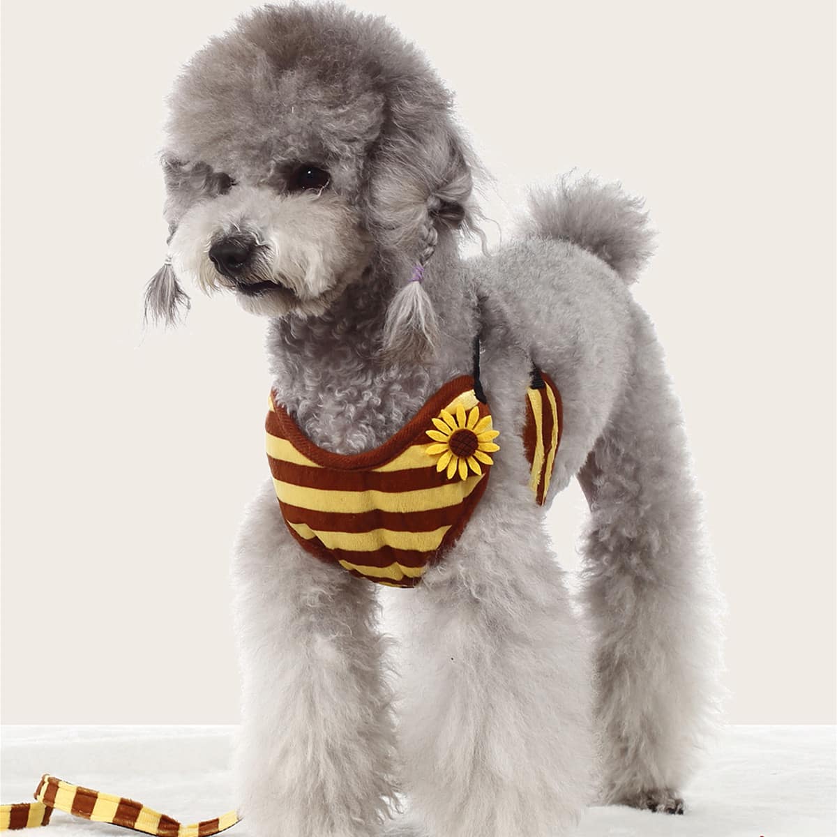 

1pc Striped Pet Harness & 1pc Pet Leash, Multicolor