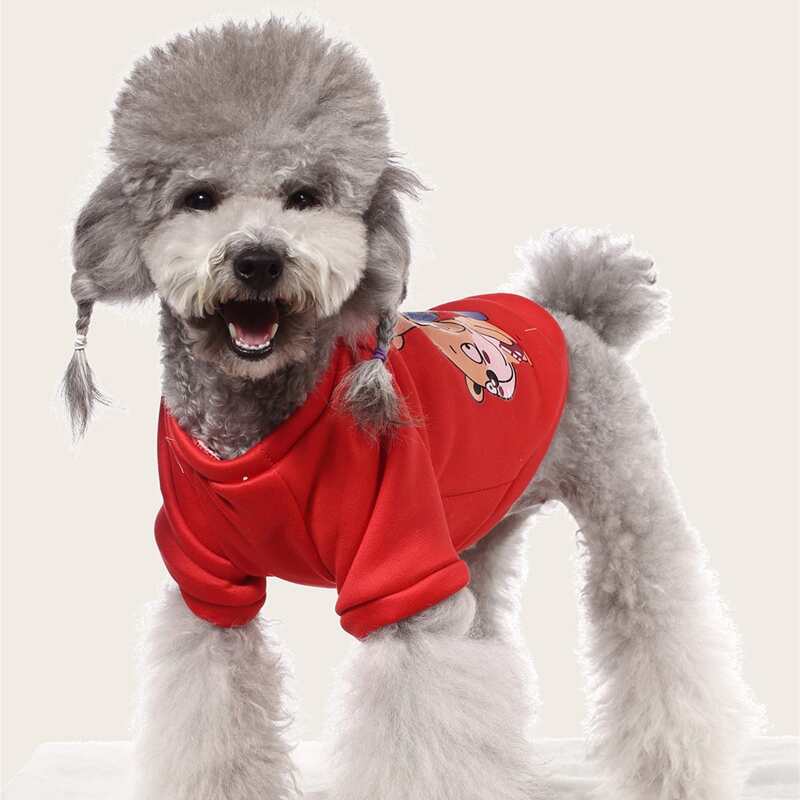 

Cartoon Graphic Pet Sweatshirt, Red