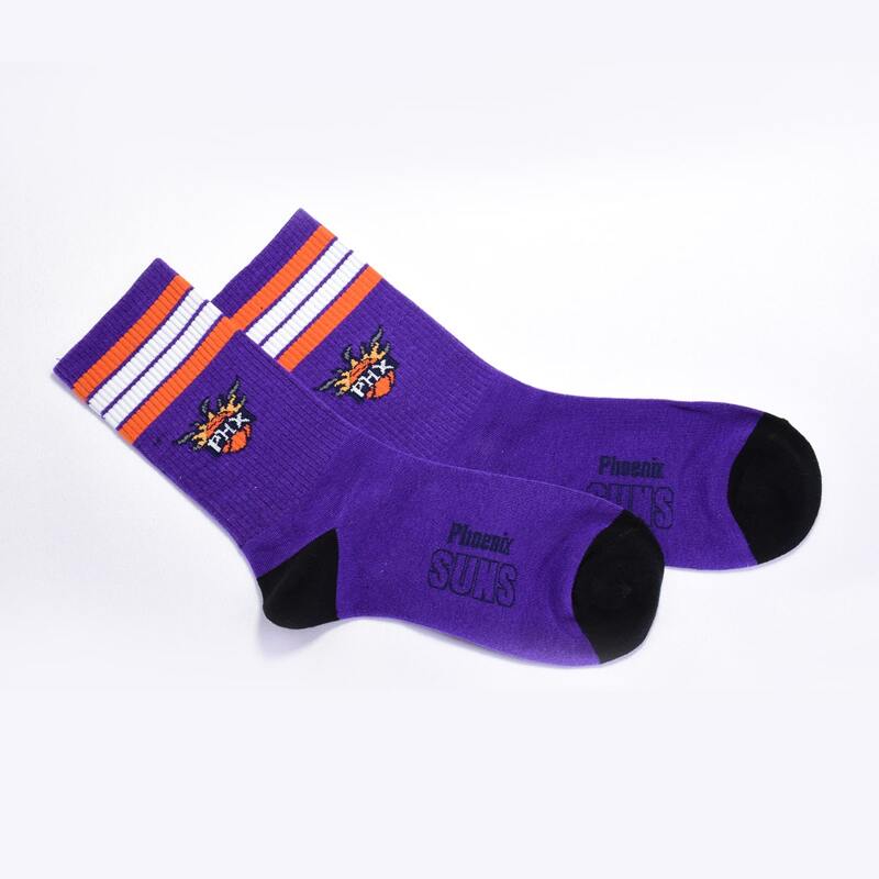 

Guys Stripe & Letter Print Crew Socks, Purple