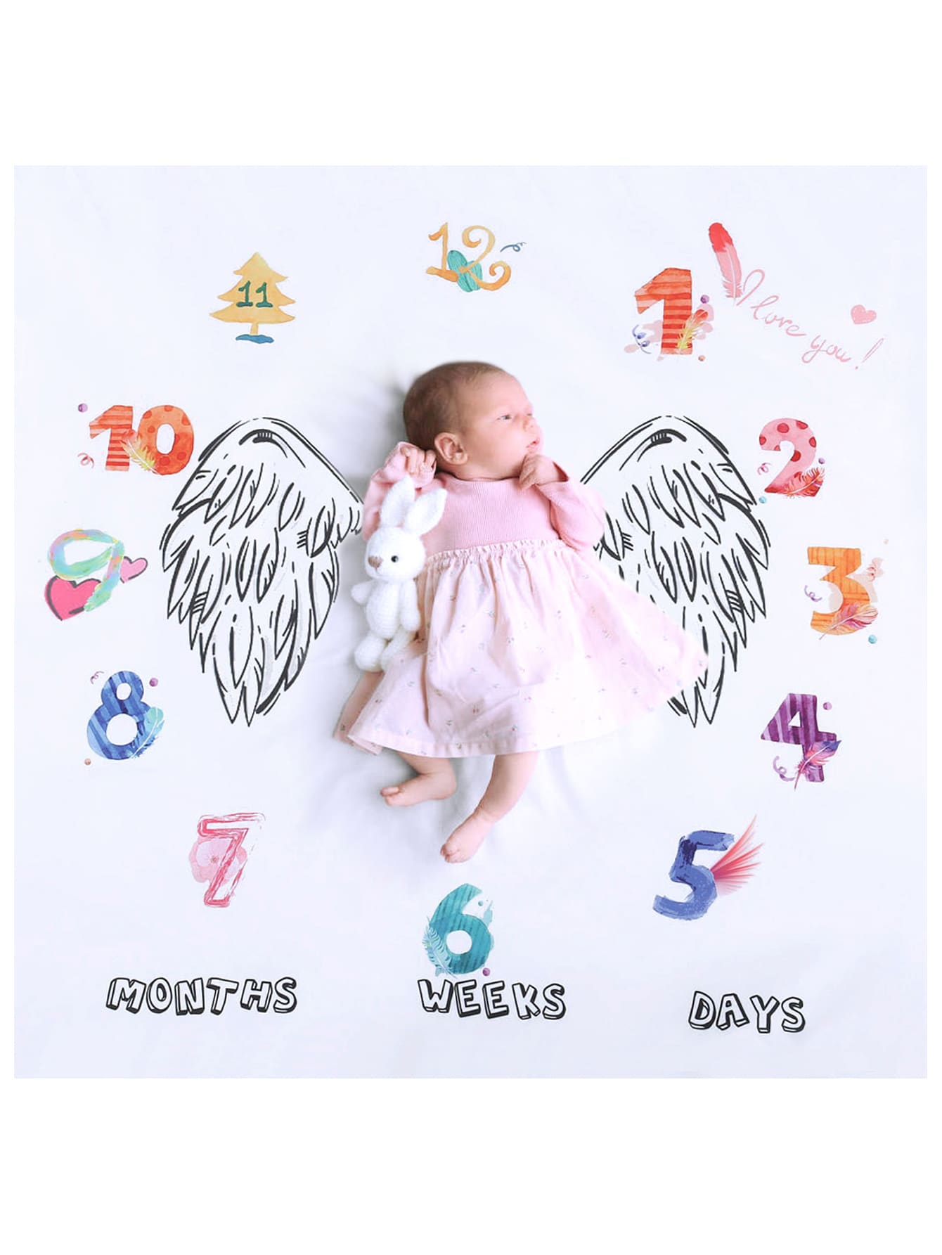 Đạo cụ chụp ảnh cho trẻ sơ sinh Lá thư Dễ thương - trắng - Xem 1