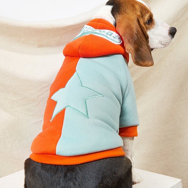 

Star Embroidered Hooded Pet Coat, Multicolor