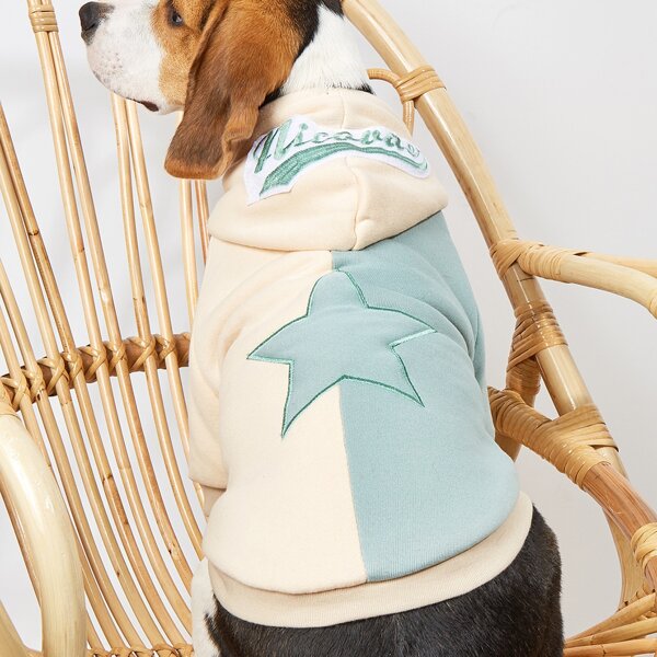 

Star Embroidered Hooded Pet Coat, Multicolor