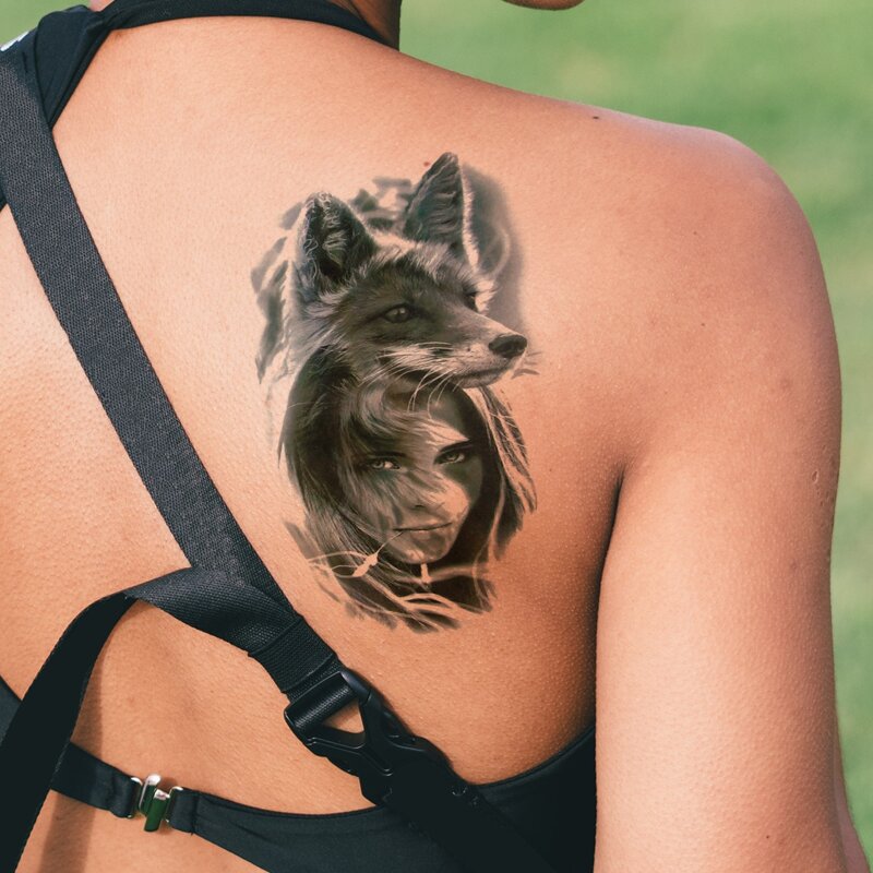 

1sheet Animal Pattern Tattoo Sticker, Black