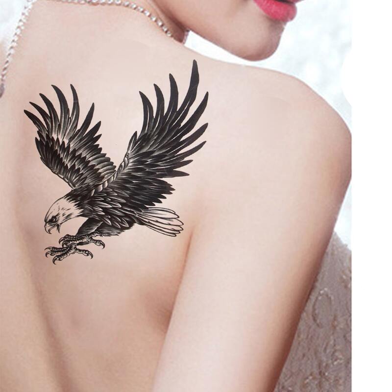 

1sheet Eagle Pattern Tattoo Sticker, Black