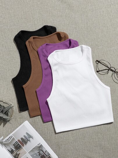 4قطع خزان رياضي بغرزة معرّقة قمصان خزان تدريب مطابقة