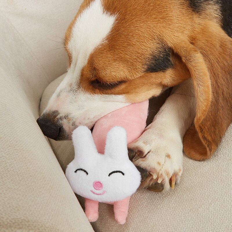 

1pc Cartoon Rabbit Shaped Pet Chew Toy, Pink