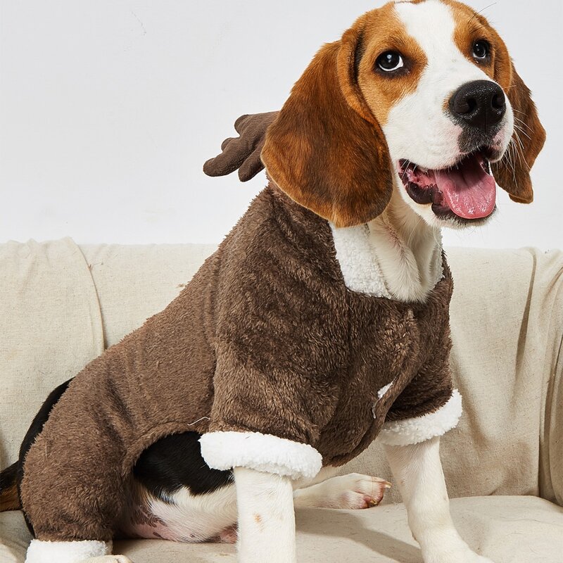 

Plush Hooded Pet Pajamas, Brown