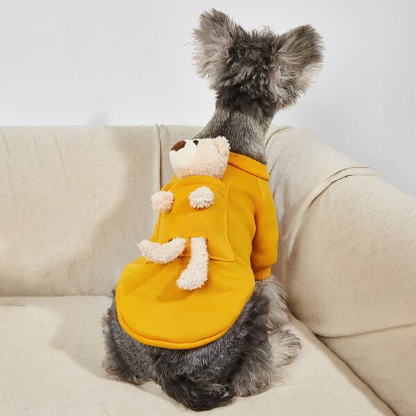 

Bear Decor Pet Sweatshirt, Yellow