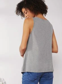 SHEIN 孕婦裝素色背心上衣 - 淺灰色 - 查看 3
