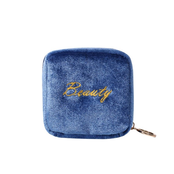 

Letter Embroidered Makeup Bag, Blue