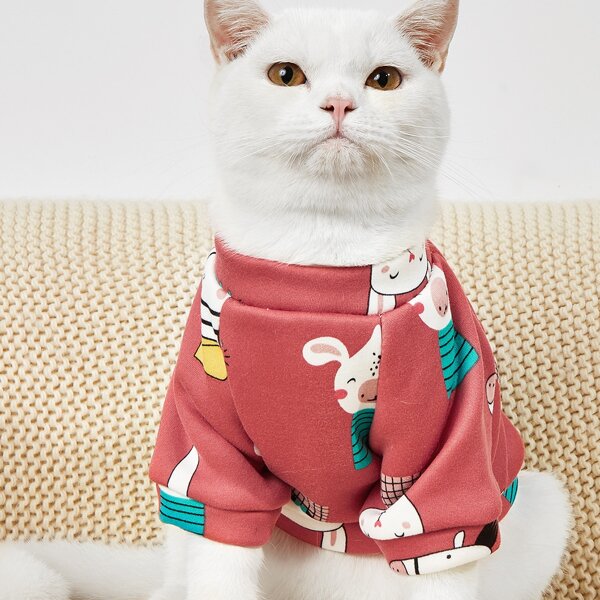 

Cartoon Graphic Pet Sweatshirt, Multicolor