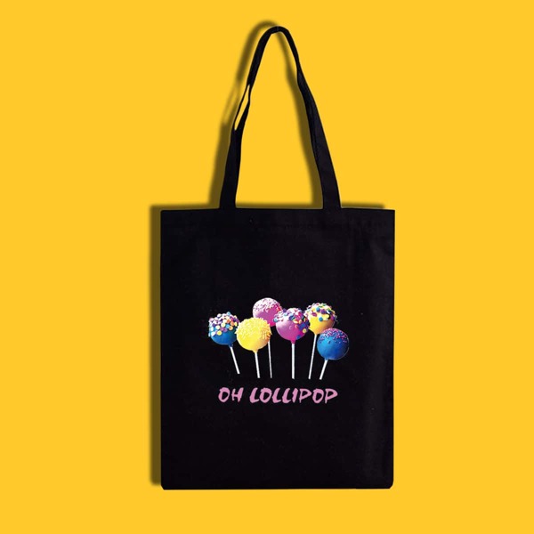 

Lollipop Graphic Shopper Bag, Black