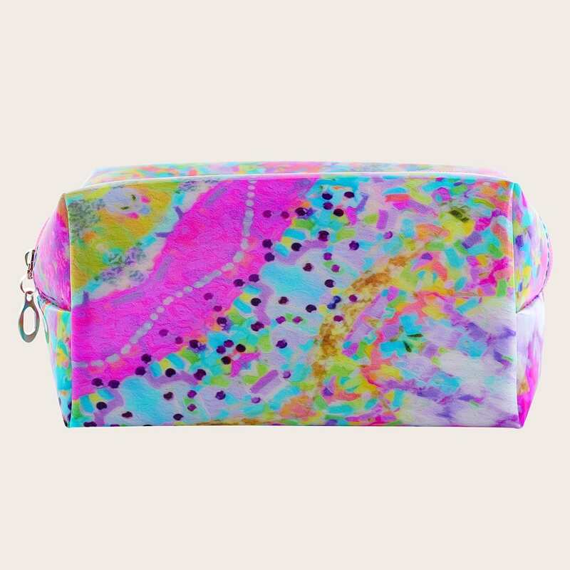 

Abstract Fluid Pattern Makeup Bag, Multicolor