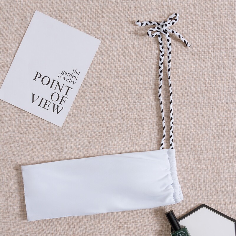 

One Shoulder Bikini Top, White
