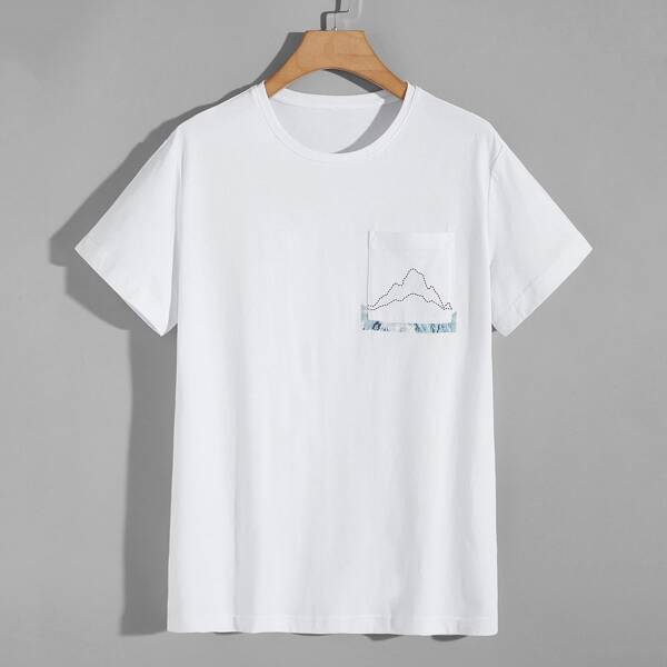 

Men Graphic Print Round Neck Tee, White