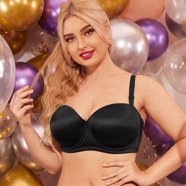

Plus Underwire Full Cup Bra, Black