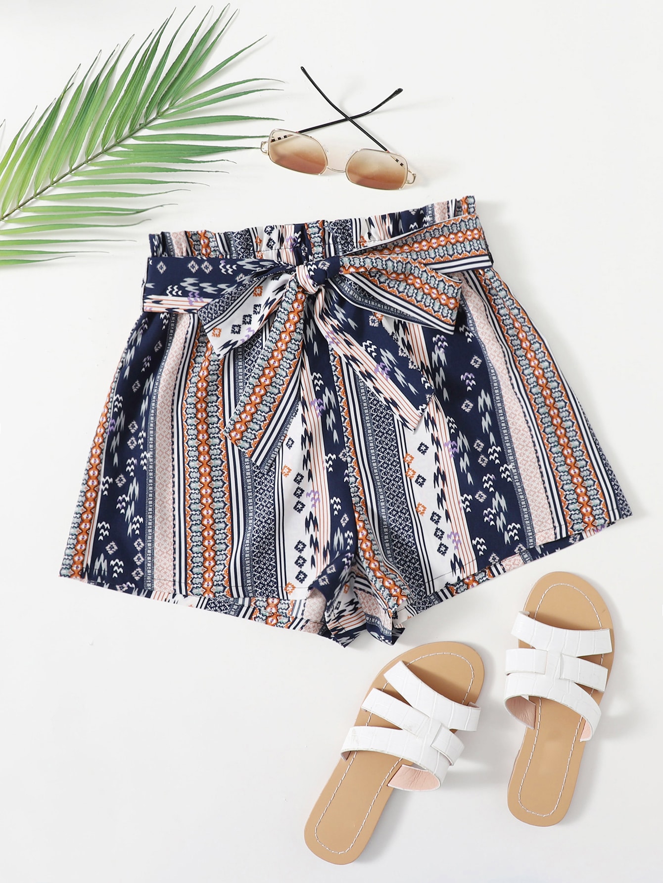 Paperbag Waist Self Belted Shorts thumbnail