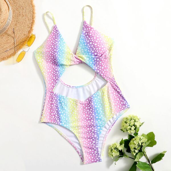 

с разрезом цветочный Сексуальный слитный, Многоцветный