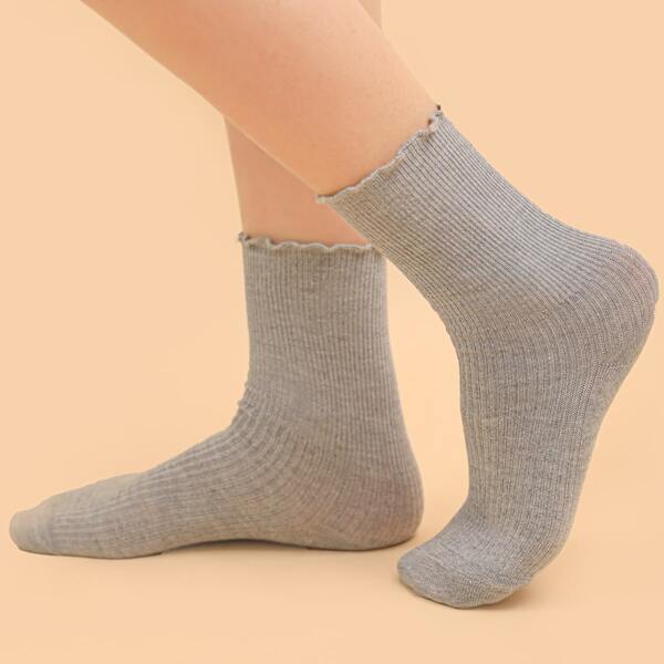 

Solid Crew Socks, Light grey