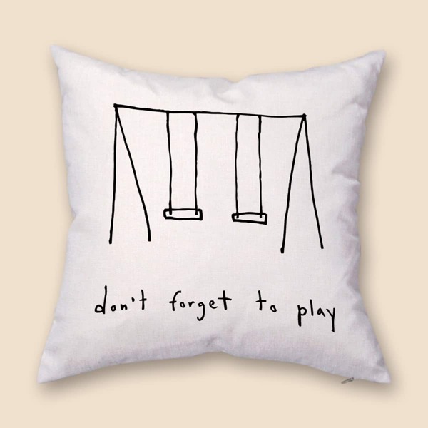 

Swing Print Cushion Cover Without Filler, Black and white