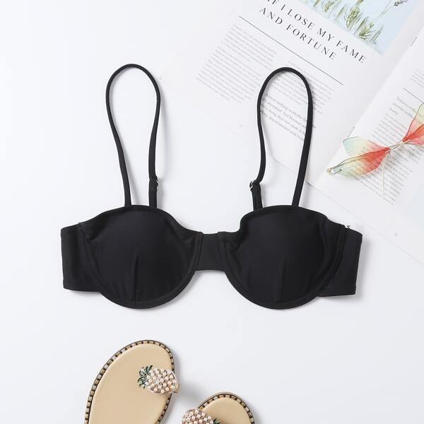 

Underwire Bikini Top, Black