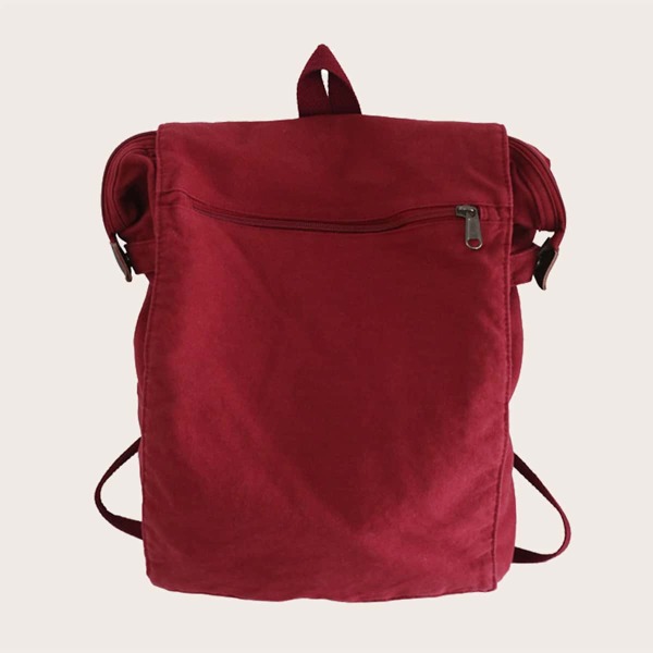 

Minimalist Large Capacity Flap Backpack, Burgundy